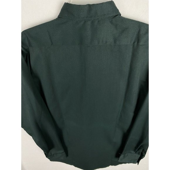 VTG 80s Washington Dee Cee DC Mens Size 14 1/2 Button Up Shirt Long Sleeve Green - Picture 6 of 10